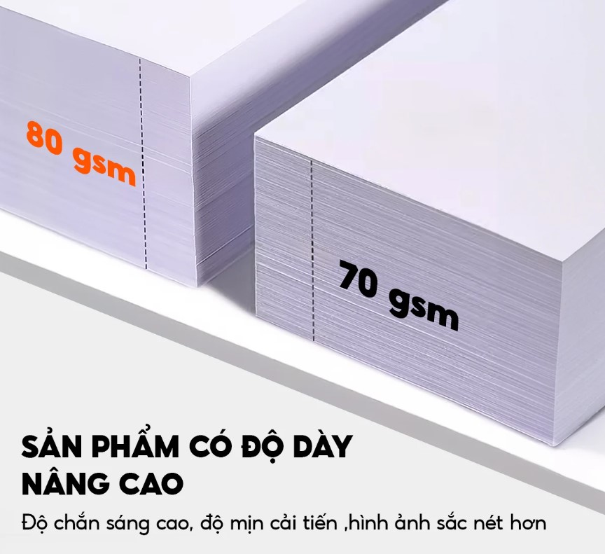 So sánh giấy A4 70gsm và 80gsm dùng trong văn phòng